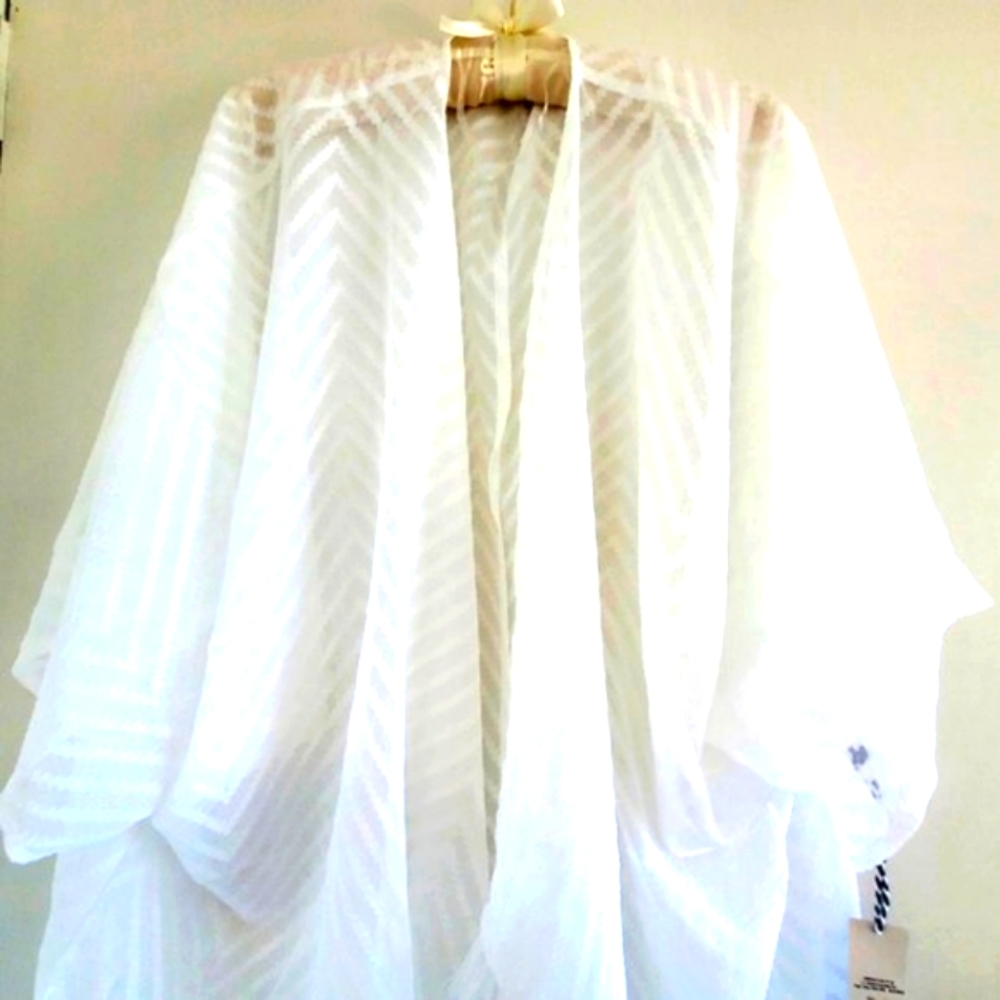 Kimono Style Long Lagoon Cover-up,  M